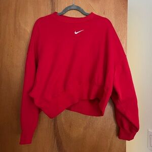 Nike Red Sweatshirt with White Swoosh